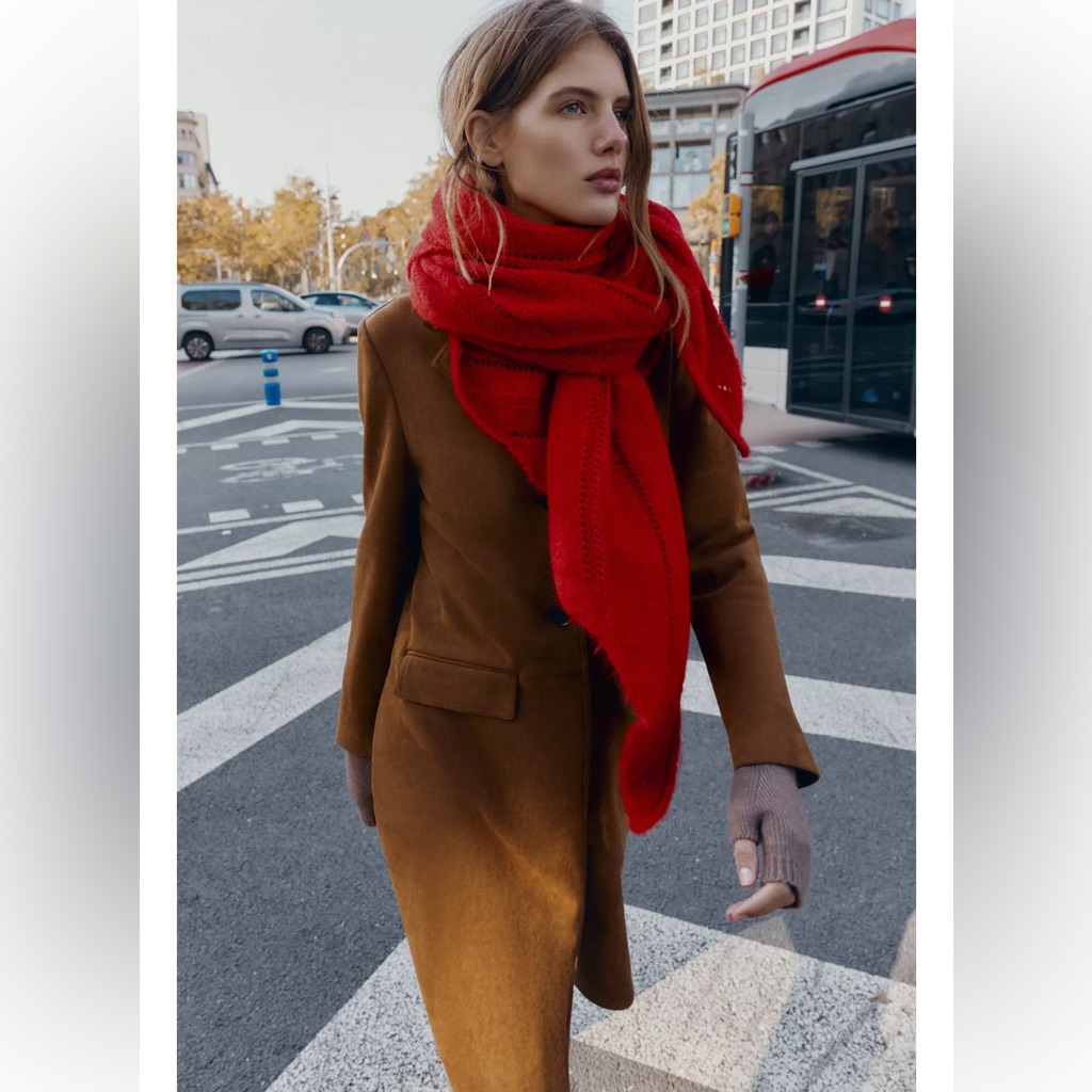 Zara Triangular Openwork Shawl